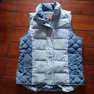 Women's Quilted Vest in Light Blue and Gray